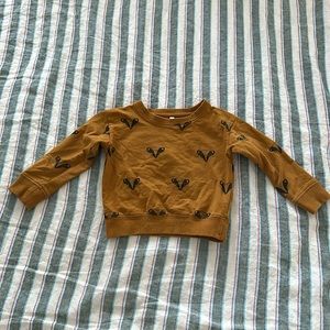 Rylee + Cru Block Print Badger Sweater | Burnt Orange | 6-12 months